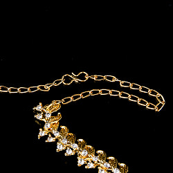 シンプルラインストーンのネックレス＆ピアスセット　パーティーや結婚式などへ　アクセサリーセット - サブ3