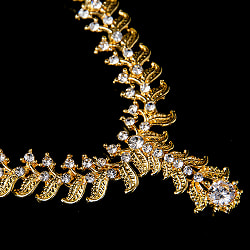 シンプルラインストーンのネックレス＆ピアスセット　パーティーや結婚式などへ　アクセサリーセット - サブ4