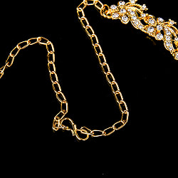 シンプルラインストーンのネックレス＆ピアスセット　パーティーや結婚式などへ　アクセサリーセット - サブ3