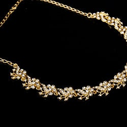 シンプルラインストーンのネックレス＆ピアスセット　パーティーや結婚式などへ　アクセサリーセット - サブ4