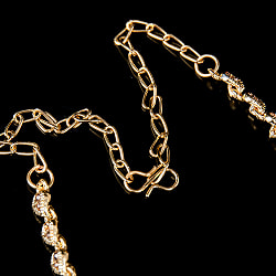 シンプルラインストーンのネックレス＆ピアスセット　パーティーや結婚式などへ　アクセサリーセット - サブ3