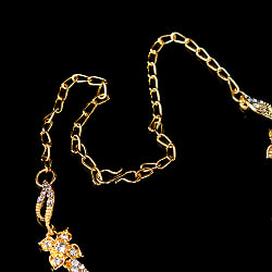 シンプルラインストーンのネックレス＆ピアスセット　パーティーや結婚式などへ　アクセサリーセット - サブ3