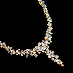 シンプルラインストーンのネックレス＆ピアスセット　パーティーや結婚式などへ　アクセサリーセット - サブ4