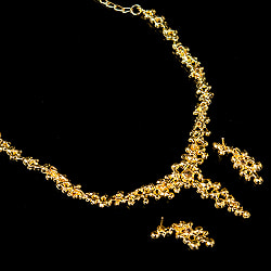 シンプルラインストーンのネックレス＆ピアスセット　パーティーや結婚式などへ　アクセサリーセット - サブ5