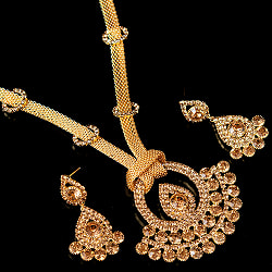 インドアクセサリー2点セット〔ネックレス、ピアス〕　パーティーや結婚式などへ - サブ2