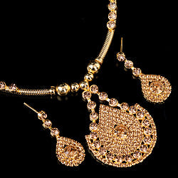 インドアクセサリー2点セット〔ネックレス、ピアス〕　パーティーや結婚式などへ - サブ2