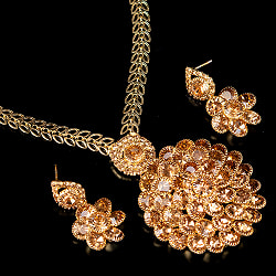 インドアクセサリー2点セット〔ネックレス、ピアス〕　パーティーや結婚式などへ - サブ2