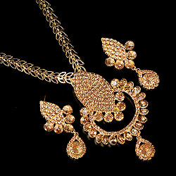 インドアクセサリー2点セット〔ネックレス、ピアス〕　パーティーや結婚式などへ - サブ2