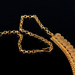 ゴールド・ドクラデザイン　ネックレス＆ピアスセット　インド伝統アクセサリー - サブ3