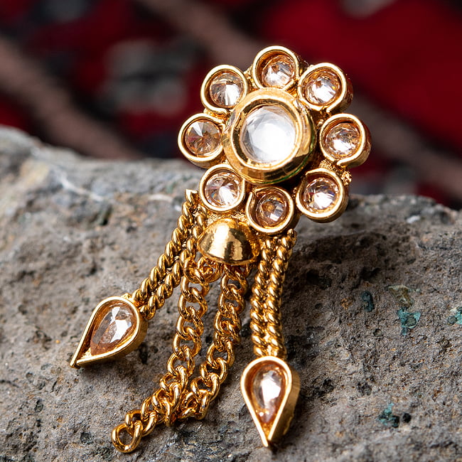 ゴールド・ドクラデザイン　ネックレス＆ピアスセット　インド伝統アクセサリー 8 - とても素敵な雰囲気です