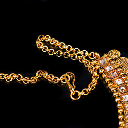 ゴールド・ドクラデザイン　ネックレス＆ピアスセット　インド伝統アクセサリー - サブ3