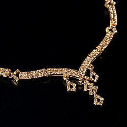 シンプルラインストーンのネックレス＆ピアスセット　パーティーや結婚式などへ　アクセサリーセット - サブ4