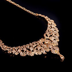 インドアクセサリー3点セット〔ネックレス、ピアス、ティッカ〕 パーティーや結婚式などへ - サブ4