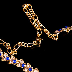 〔各色あり〕インドアクセサリー3点セット〔ネックレス、ピアス、ティッカ〕　パーティーや結婚式などへ - サブ3