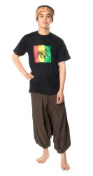 タイパンツ風らくちんコットンアラジンパンツ -ゴム-【茶】の商品写真