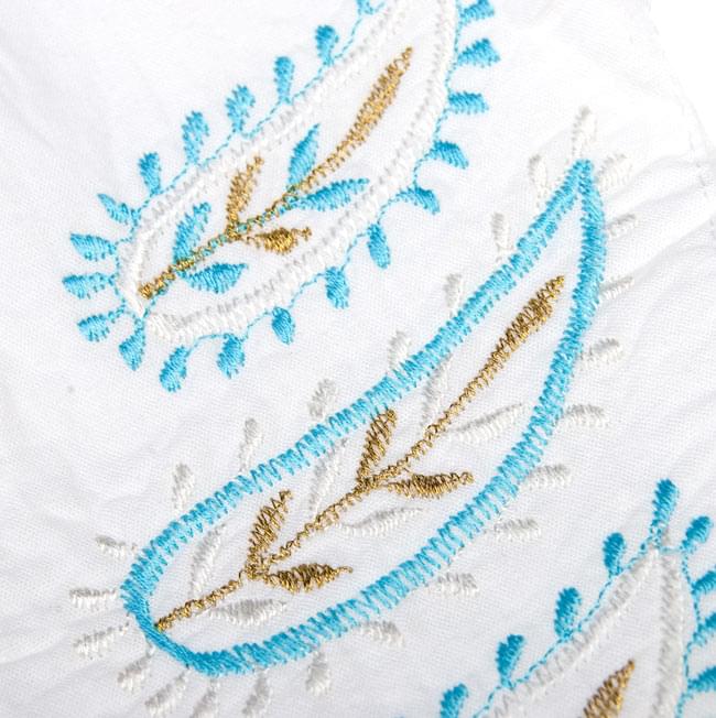 ペイズリー刺繍のルームウェア 【ホワイト】 5 - 刺繍をアプにしてみました。