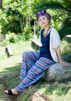 カラフルボーダーのワイドパンツ - サブ3