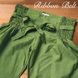 リボンベルトのワイドパンツ - サブ2