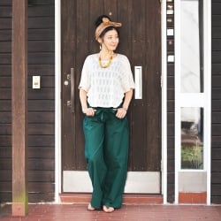 リボンベルトのワイドパンツ - サブ5