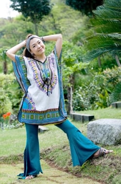 サイドスリットのストレッチ・トライバルパンツ - サブ2