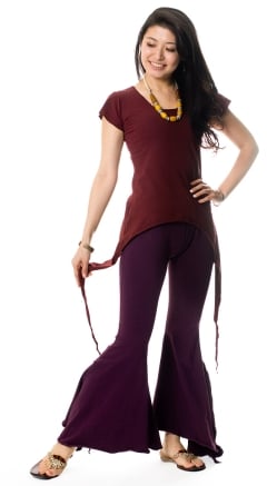 サイドスリットのストレッチ・トライバルパンツ - サブ4