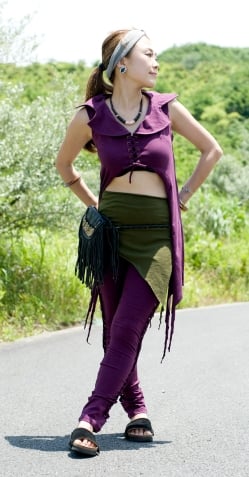 編み上げカッティング トライバルパンツ - サブ3