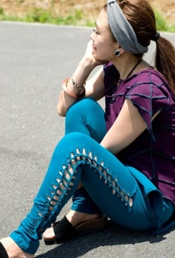 編み上げカッティング トライバルパンツ - サブ4