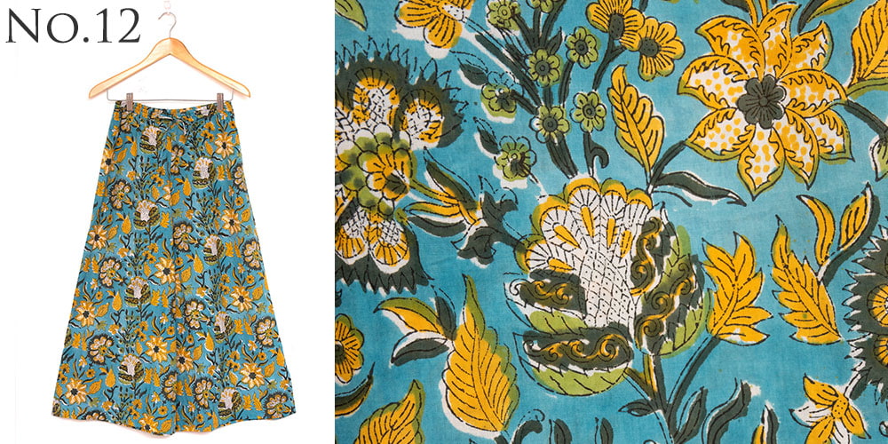 ボタニカル柄の木版染が美しい コットンワイドパンツ12枚目の下部説明写真です