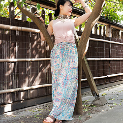 パステルプリントのプリーツワイドパンツ - サブ2