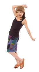 パッチワーク ハーフパンツ【青系】の商品写真