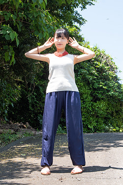 柔らかい素材が気持ち良い シンプルレーヨンパンツ - サブ2