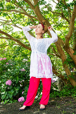 柔らかい素材が気持ち良い シンプルレーヨンパンツ - サブ3