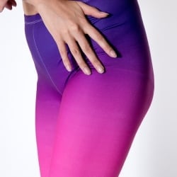 フルグラフィック美脚ヨガレギンス ナチュラル＆フラワー系 - パープルグラデーション - サブ5