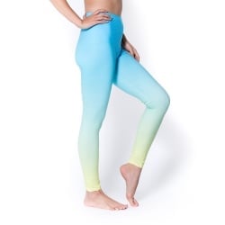 フルグラフィック美脚ヨガレギンス ナチュラル＆フラワー系 - 水色グラデーション - サブ3