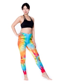 フルグラフィック美脚ヨガレギンス ナチュラル＆フラワー系 - タイダイ - サブ2