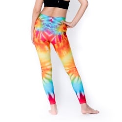 フルグラフィック美脚ヨガレギンス ナチュラル＆フラワー系 - タイダイ - サブ4