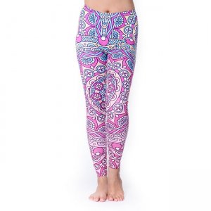 フルグラフィック マンダラ美脚ヨガレギンス - パステル系サイケデリックマンダラ(YOGA-PANTS-14)
