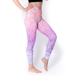 フルグラフィック マンダラ美脚ヨガレギンス - パステルピンク紫 - サブ3