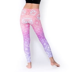 フルグラフィック マンダラ美脚ヨガレギンス - パステルピンク紫 - サブ4