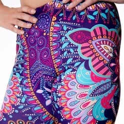 フルグラフィック マンダラ美脚ヨガレギンス - パープルメヘンディ - サブ5
