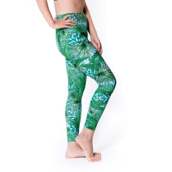 フルグラフィック美脚ヨガレギンス ナチュラル＆フラワー系 - トロピカルリーフ - サブ4