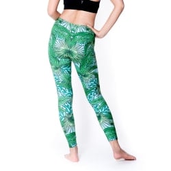 フルグラフィック美脚ヨガレギンス ナチュラル＆フラワー系 - トロピカルリーフ - サブ5