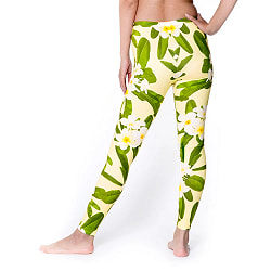 フルグラフィック美脚ヨガレギンス ナチュラル＆フラワー系 - プルメリア - サブ4