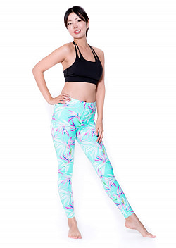 フルグラフィック美脚ヨガレギンス ナチュラル＆フラワー系 - トロピカルフラワー - サブ2