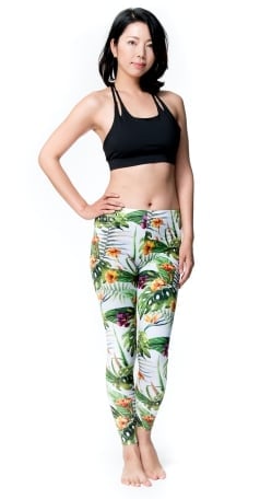 フルグラフィック美脚ヨガレギンス - トロピカルリーフ - サブ2