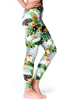 フルグラフィック美脚ヨガレギンス - トロピカルリーフ - サブ3
