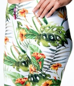 フルグラフィック美脚ヨガレギンス - トロピカルリーフ - サブ5
