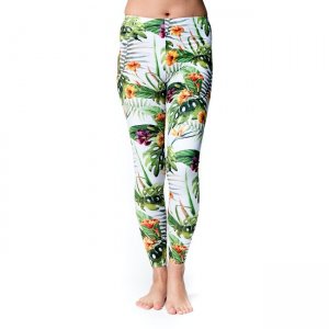 フルグラフィック美脚ヨガレギンス - トロピカルリーフ(YOGA-PANTS-29)