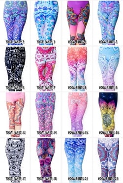 フルグラフィック マンダラ美脚ヨガレギンス - サイケデリックマンダラ - サブ2