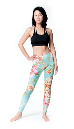 フルグラフィック マンダラ美脚ヨガレギンス - レトロフラワー - サブ2